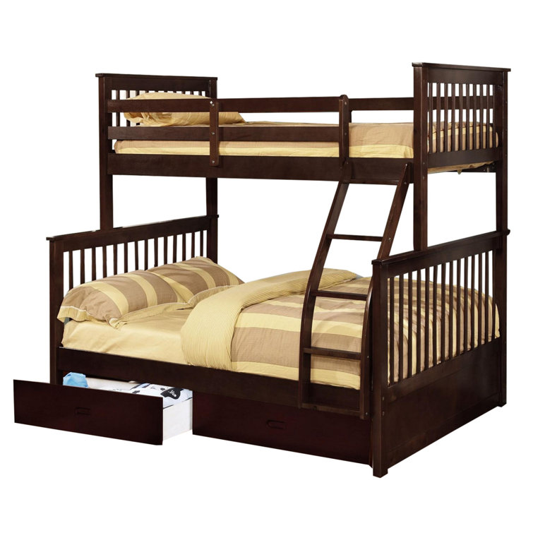 Harriet Bee Moeller Kids Twin Over Full Bunk Bed with Drawers Wayfair